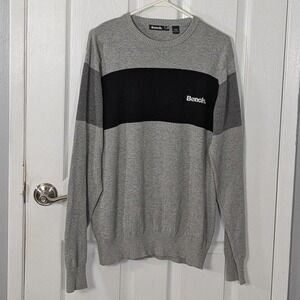 Bench. 100%‎ Cotton Pullover Colorblock Knit Casual Comfy Men's Sweater Size L